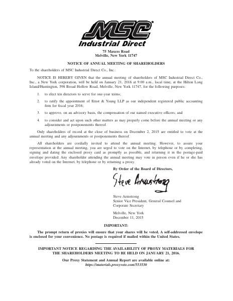 v425742_MSCIndustrial_ProxyStatement_PressFinal