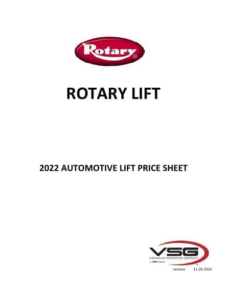 VSG_ROTARY_LIFT_2022_PRICE