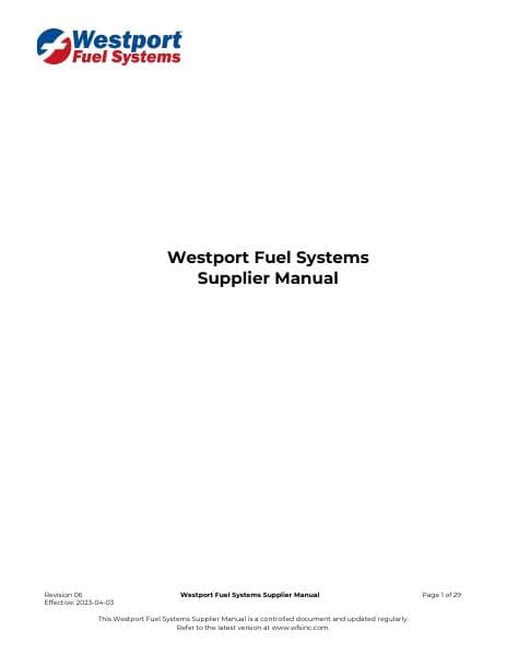 westport-fuel-systems-supplier-manual