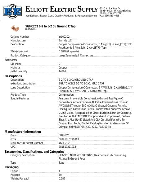YGHC2C2-BUR-1021-1-SpecificationSheet