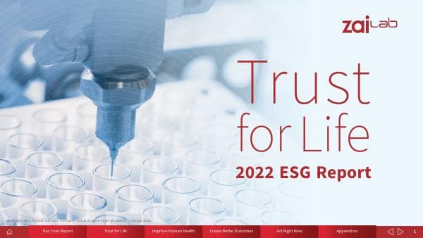 Zai-Lab-2022-ESG-Trust-Report